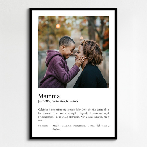 Crea il tuo poster definizione "Mama" personalizzato con foto e testo