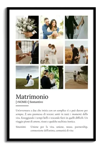 Crea il tuo Poster Matrimonio Personalizzato con definizione e foto