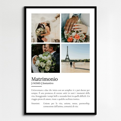 Crea il tuo Poster Matrimonio Personalizzato con definizione e foto