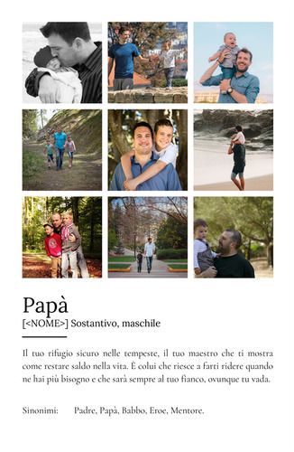 Crea il tuo poster "Papà": regalo personalizzato con foto e testo emozionale!