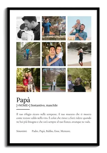 Crea il tuo poster "Papà": regalo personalizzato con foto e testo emozionale!
