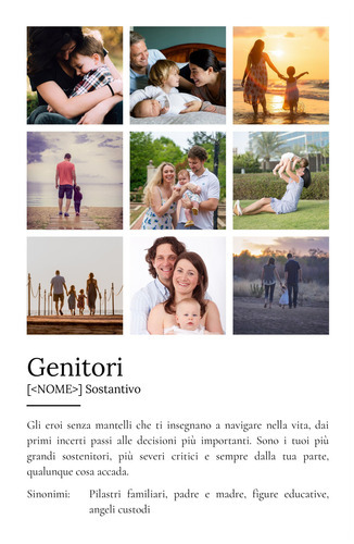 Definizione Poster 'Genitori' personalizzato: Crea il regalo perfetto.