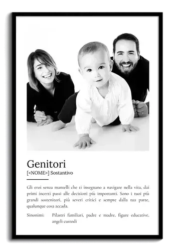Definizione Poster 'Genitori' personalizzato: Crea il regalo perfetto.