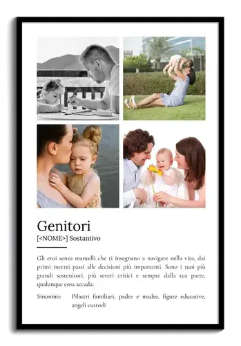 Definizione Poster 'Genitori' personalizzato: Crea il regalo perfetto.