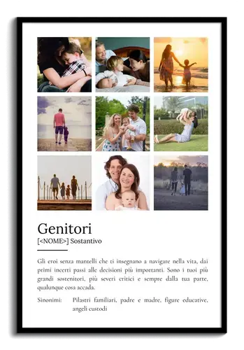 Definizione Poster 'Genitori' personalizzato: Crea il regalo perfetto.
