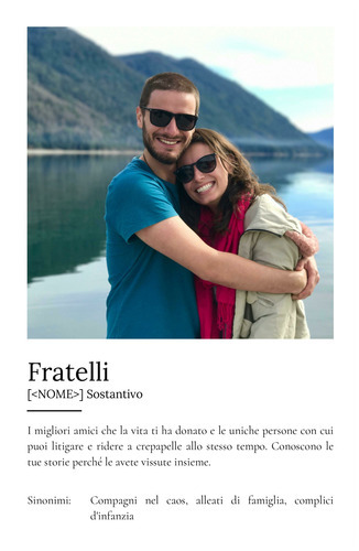 Crea il tuo Poster Definizione "Fratelli" personalizzato con foto e testo!