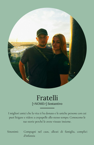 Crea il tuo Poster Definizione "Fratelli" personalizzato con foto e testo!