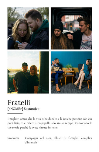 Crea il tuo Poster Definizione "Fratelli" personalizzato con foto e testo!