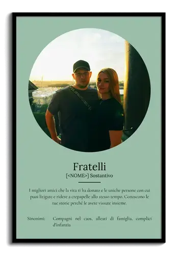 Crea il tuo Poster Definizione "Fratelli" personalizzato con foto e testo!
