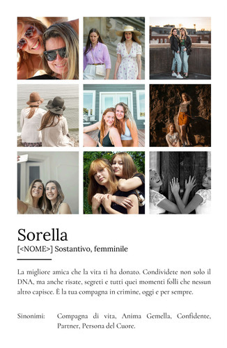 Crea un poster "Sorella" personalizzato: il tuo regalo unico!