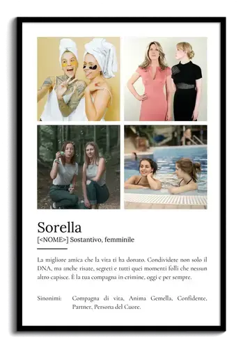 Crea un poster "Sorella" personalizzato: il tuo regalo unico!