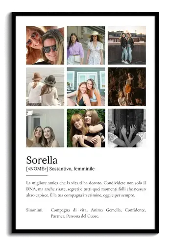 Crea un poster "Sorella" personalizzato: il tuo regalo unico!