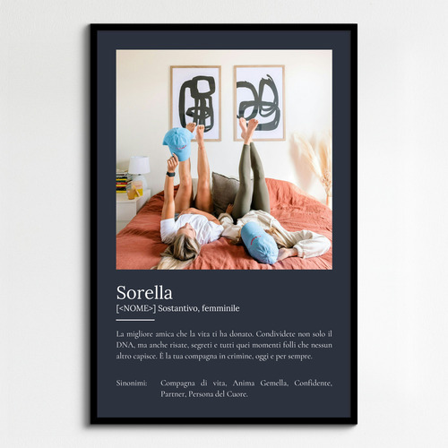 Crea un poster "Sorella" personalizzato: il tuo regalo unico!