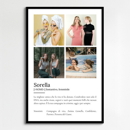 Crea un poster "Sorella" personalizzato: il tuo regalo unico!