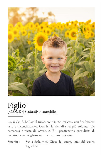 Poster personalizzato "Figlio" con definizione amore: crea il tuo capolavoro!