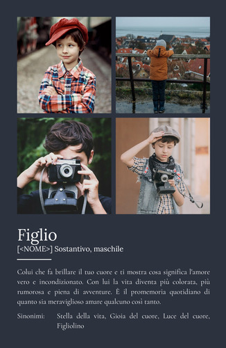 Poster personalizzato "Figlio" con definizione amore: crea il tuo capolavoro!