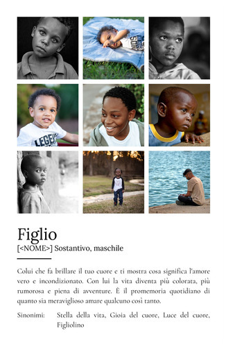 Poster personalizzato "Figlio" con definizione amore: crea il tuo capolavoro!