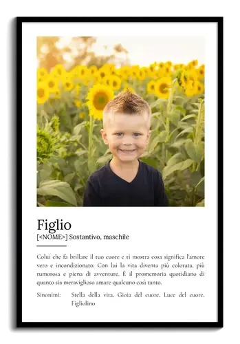 Poster personalizzato "Figlio" con definizione amore: crea il tuo capolavoro!