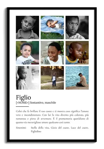 Poster personalizzato "Figlio" con definizione amore: crea il tuo capolavoro!