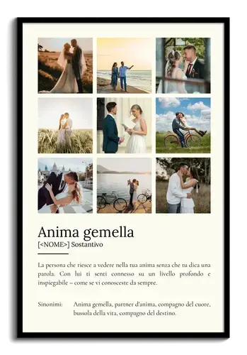 Crea il tuo Poster Definizione Anima Gemella personalizzato con foto