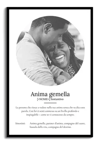 Crea il tuo Poster Definizione Anima Gemella personalizzato con foto