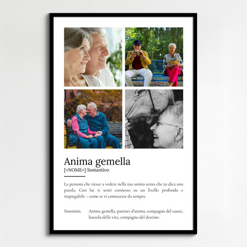 Crea il tuo Poster Definizione Anima Gemella personalizzato con foto