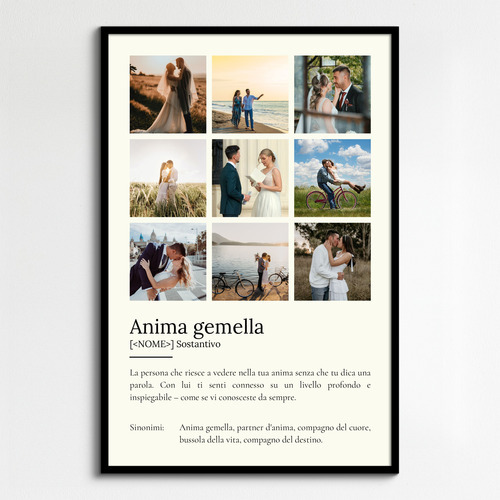 Crea il tuo Poster Definizione Anima Gemella personalizzato con foto