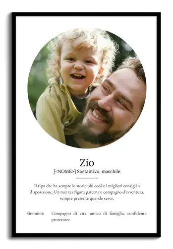 Crea il tuo poster zio personalizzato con foto e testo esclusivo!