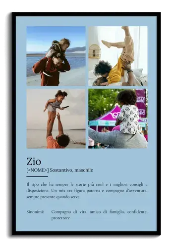 Crea il tuo poster zio personalizzato con foto e testo esclusivo!