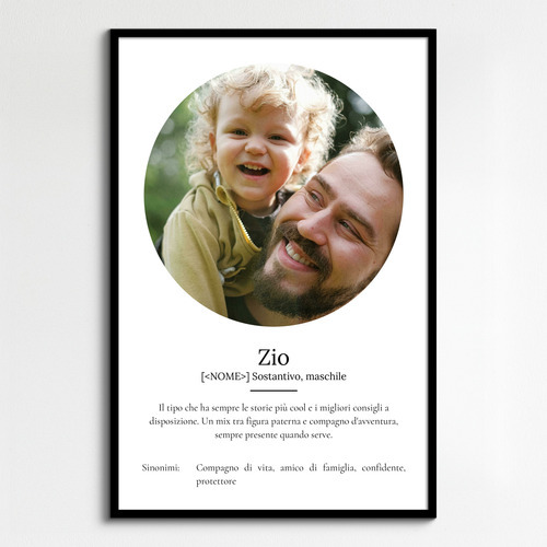 Crea il tuo poster zio personalizzato con foto e testo esclusivo!