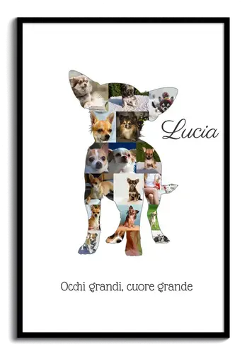 Collage Chihuahua Personalizzata: Crea un Ricordo Speciale del Tuo Amico Fidato