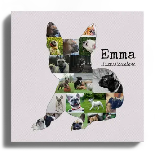 Crea la tua Collage Bulldog Francese Personalizzata