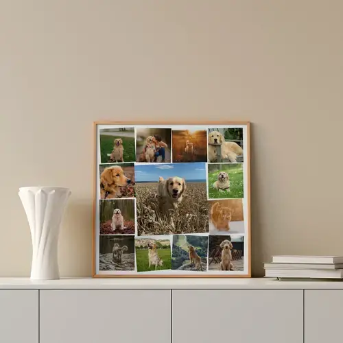 Collage Fotografica Cuore Canino Personalizzabile
