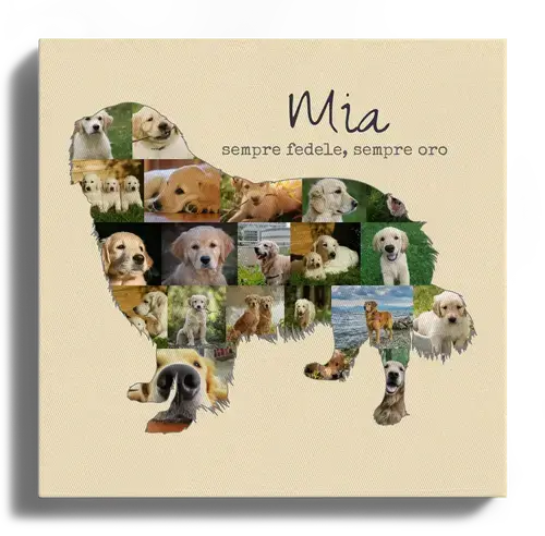 Crea la tua Collage Golden Retriever unica con foto e testo personalizzati!