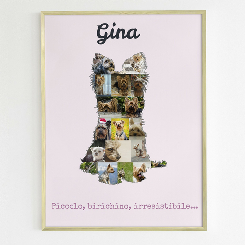 Crea la tua Collage Yorkshire Terrier: Personalizza con Foto e Testo!