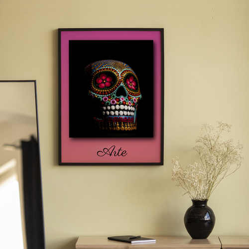 Crea il tuo Poster d'Arte Unico con Totenkopf e Testo Personalizzato