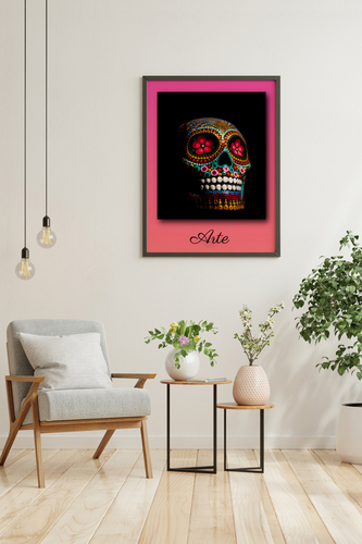 Crea il tuo Poster d'Arte Unico con Totenkopf e Testo Personalizzato