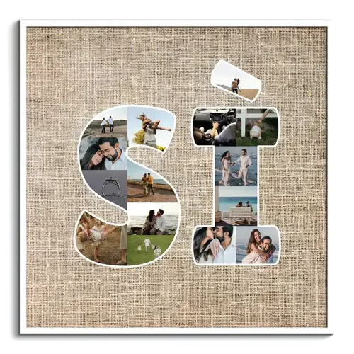 Collage fotografica SÌ fidanzamento