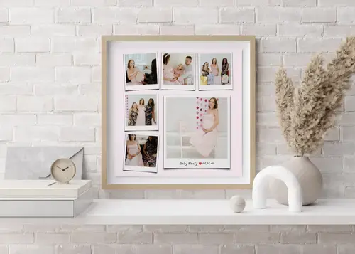 Collage Baby Shower con testo personalizzato