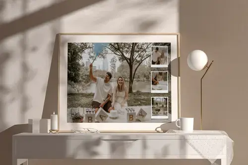 Collage Baby Shower con testo personalizzato