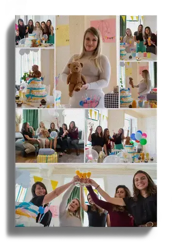 Collage Baby Shower con testo personalizzato