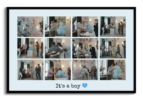 Collage Baby Shower con testo personalizzato