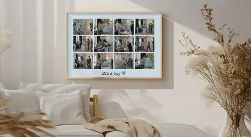 Collage Baby Shower con testo personalizzato