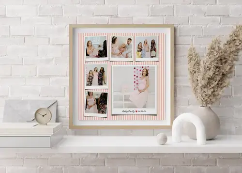 Collage Baby Shower con testo personalizzato
