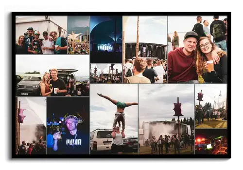 Collage foto festival con testo personalizzato