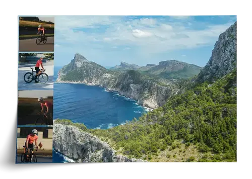 Collage bici da corsa con testo personalizzato