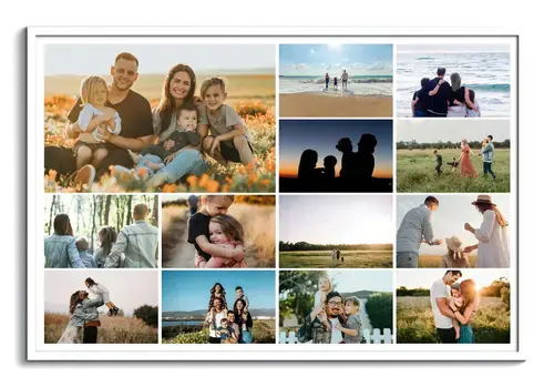 Collage foto famiglia con testi personalizzati
