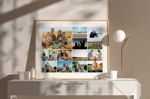 Collage foto famiglia con testi personalizzati