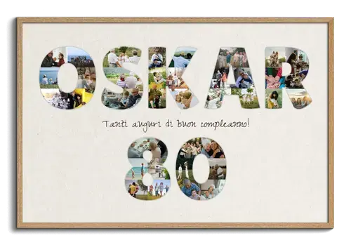 Collage Testo "Nome + 80" con Foto