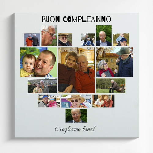 Crea il tuo poster collage a cuore personalizzato per compleanno nonna!